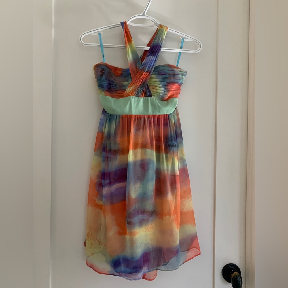 Marciano silk watercolour dress